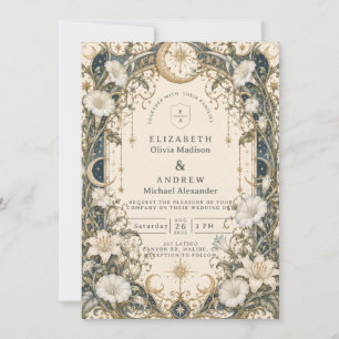 Invitation Mariage de jardin céleste romantique