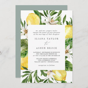 Invitation Mariage de jardin de citron moderne