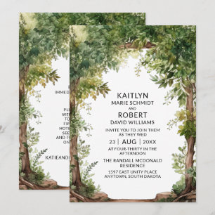 Invitation Mariage de Jardin de jardin d'aquarelle Woodland