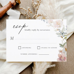 Invitation Mariage de jardin fleur sauvage RSVP