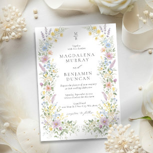 Invitation Mariage de jardin floral aquarelle aux fleurs sauv