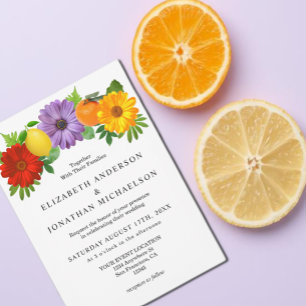 Invitation Mariage de jardin floral de agrumes