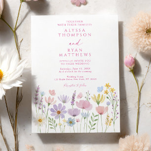 Invitation Mariage de jardin floral de fleurs sauvages printa