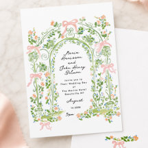 Mariage de jardin rococo aquarelle vert sauge et r