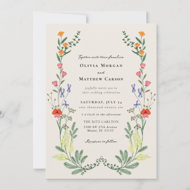 Invitation Mariage de jardin secret (Devant)