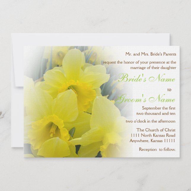 Invitation Mariage de jonquille (Devant)