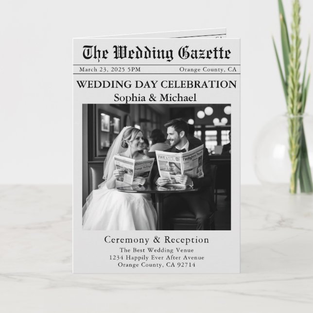 Invitation Mariage de journal (Devant)