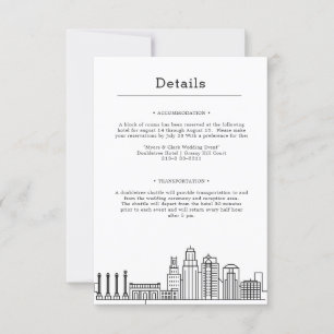 Invitation Mariage de Kansas   Détails de l'invité 2 côtés