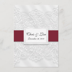 Invitation Mariage de la Bible Rouge profonde de dentelle