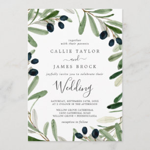 Invitation Mariage de la Branche d'Olivier moderne