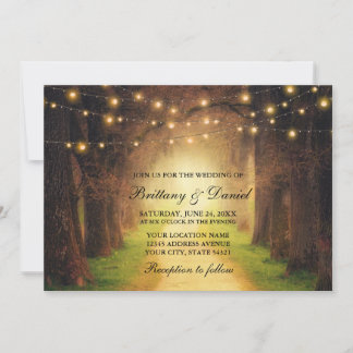 Invitation Mariage de la chaîne de chemin de forêt rustique