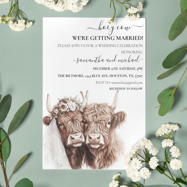 Invitation Mariage de la chambre de mariée de la Sainte-Vache (Créateur téléchargé)