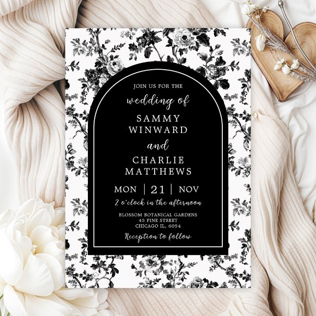 Invitation Mariage de la Chine antique noire (Créateur téléchargé)