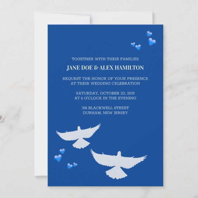 Invitation Mariage de la colombe (Devant)