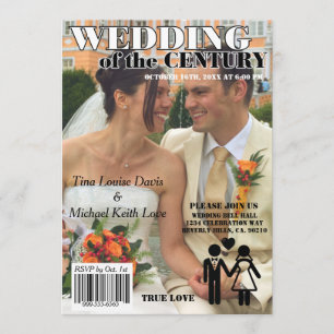 Invitation Mariage De La Couverture Du Magazine Black White