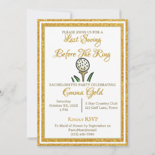 Invitation Mariage de la fête de bachelorette Golf Parties sc