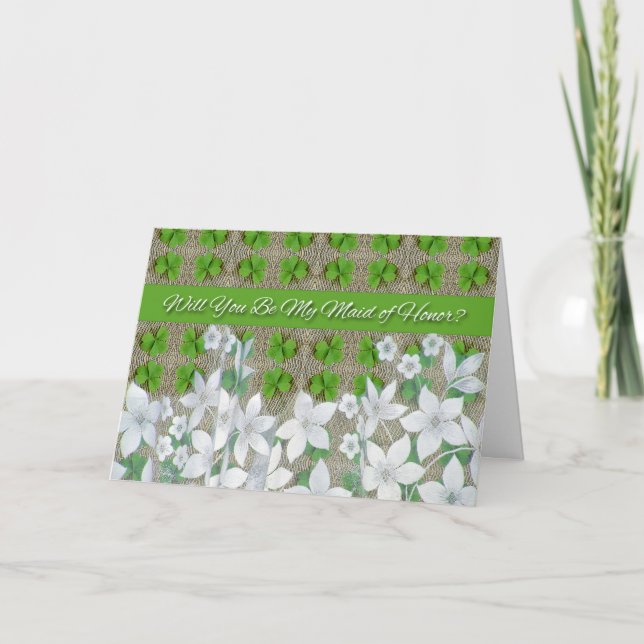 Invitation Mariage de la fête de la Saint-Patrick, femme d'ho (Devant)