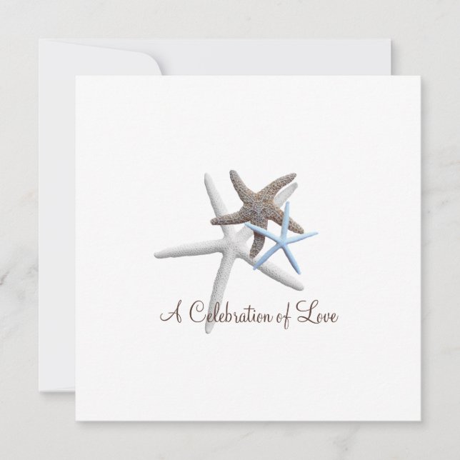 Invitation Mariage de la fête de trois étoiles de mer (Devant)