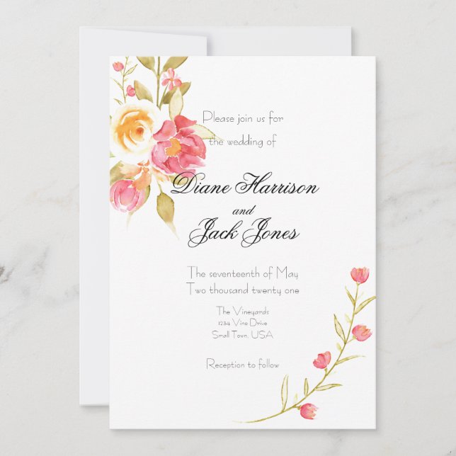 Invitation Mariage de la fête du jardin (Devant)