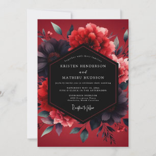 Invitation Mariage de la Fleur Vespérale Cramoisie