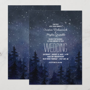Invitation Mariage de la forêt de ciel de nuit rustique