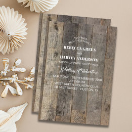 Invitation mariage de la grange à grains de bois rustique de