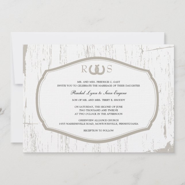 Invitation Mariage de la grange de fer à cheval (Devant)