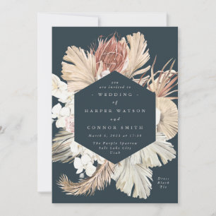 Invitation Mariage de la jungle de l'herbe séchée de la Marin