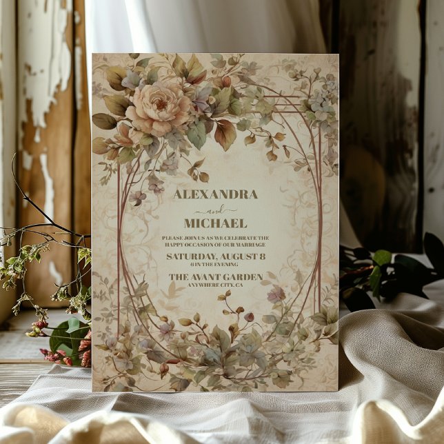 Invitation Mariage de la jungle Rose en terre cuite (Créateur téléchargé)