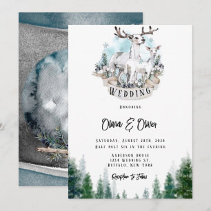 Invitation Mariage de la lune de Chouette des neiges