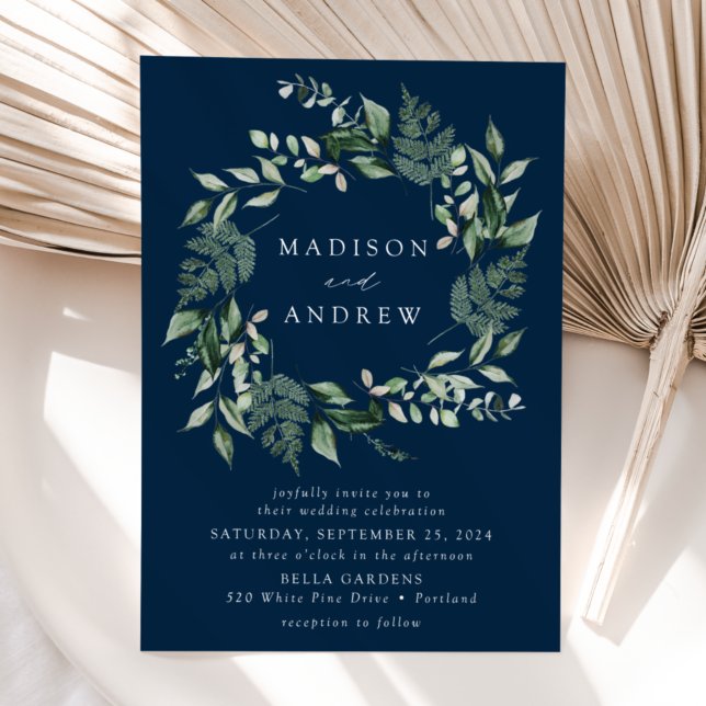 Invitation Mariage de la Marine de la Rivière de verdure (Créateur téléchargé)