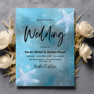 Invitation Mariage de la mer bleue profonde