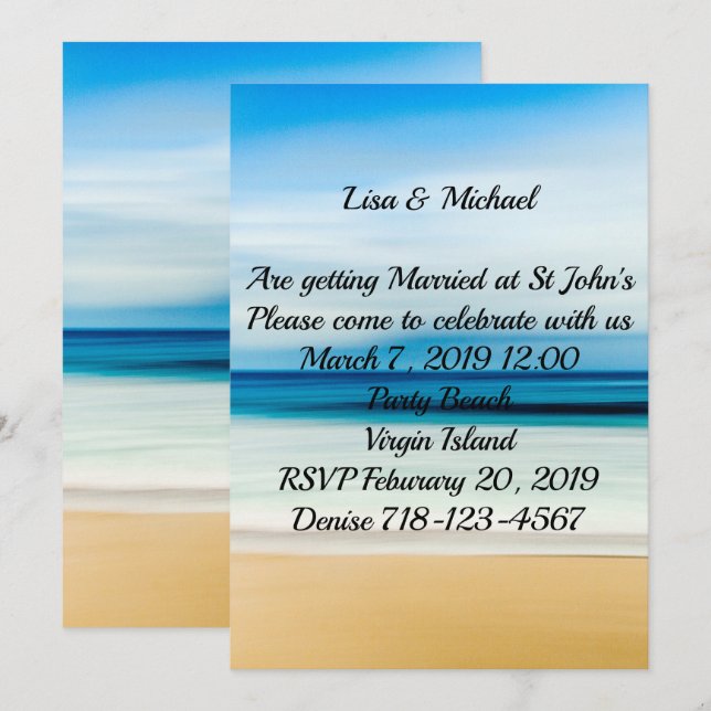 Invitation Mariage de la mer de sable (Devant / Derrière)