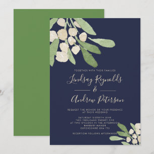 Invitation Mariage de la Mistletoe marine et verte