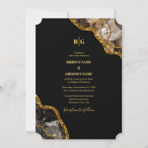 Invitation Mariage de la Parties scintillant de la géode d'âg