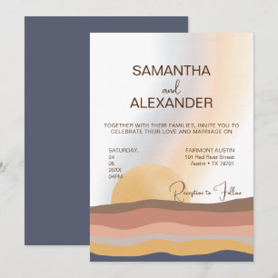 Invitation Mariage de la plage côtière de Sunset Summer