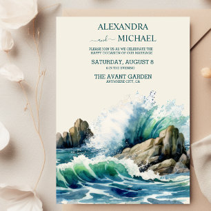 Invitation Mariage de la plage côtière Ocean Beach