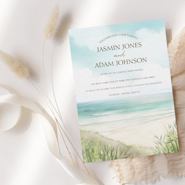 Invitation Mariage de la plage d'aquarelle tropicale (Créateur téléchargé)