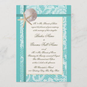 Invitation Mariage de la plage de Lace Aqua