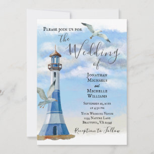 Invitation Mariage de la plage nautique du phare et des mouet