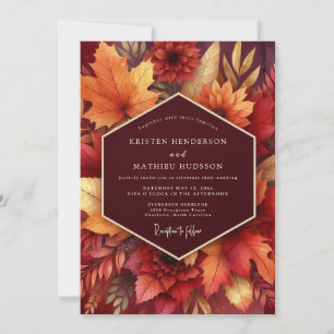 Invitation Mariage de la récolte d'automne à la floraison de 