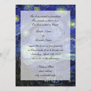 Invitation mariage de la religion, nuit étoilée de van Gogh