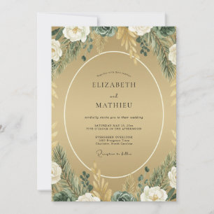 Invitation Mariage de la Sauge au feuillage de Moutarde