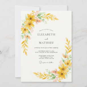 Invitation Mariage de la Sauge Tournesol Doré
