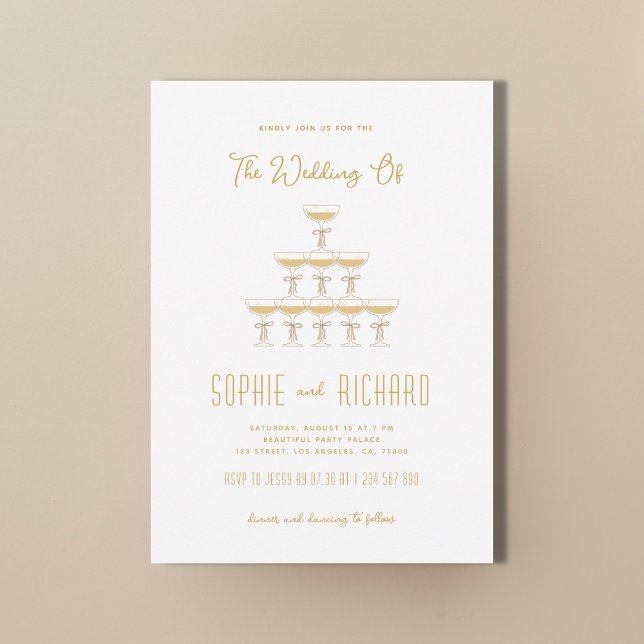 Invitation Mariage de la tour de Champagne de Bow (Créateur téléchargé)