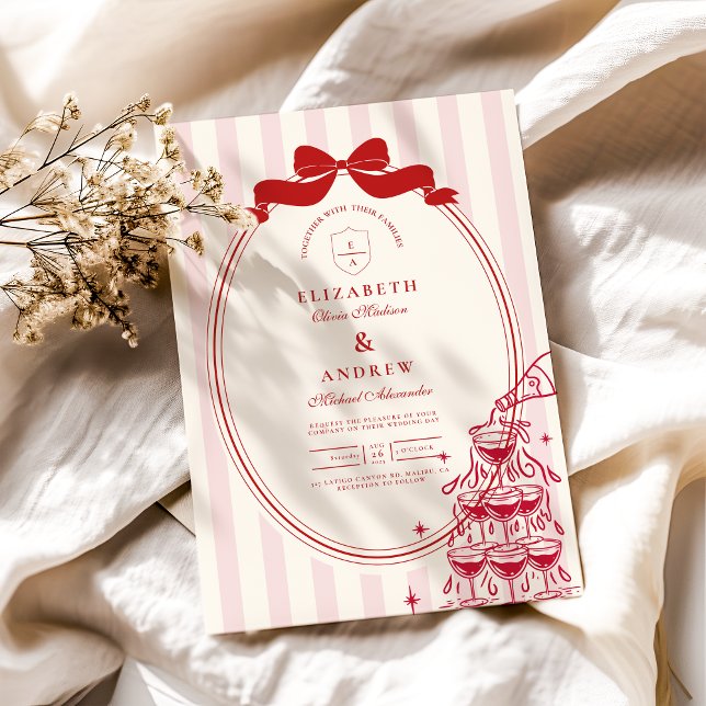 Invitation Mariage de la tour de Champagne Whimsical (Créateur téléchargé)