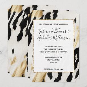 Invitation Mariage de la vache blanche Noir Sud-Ouest