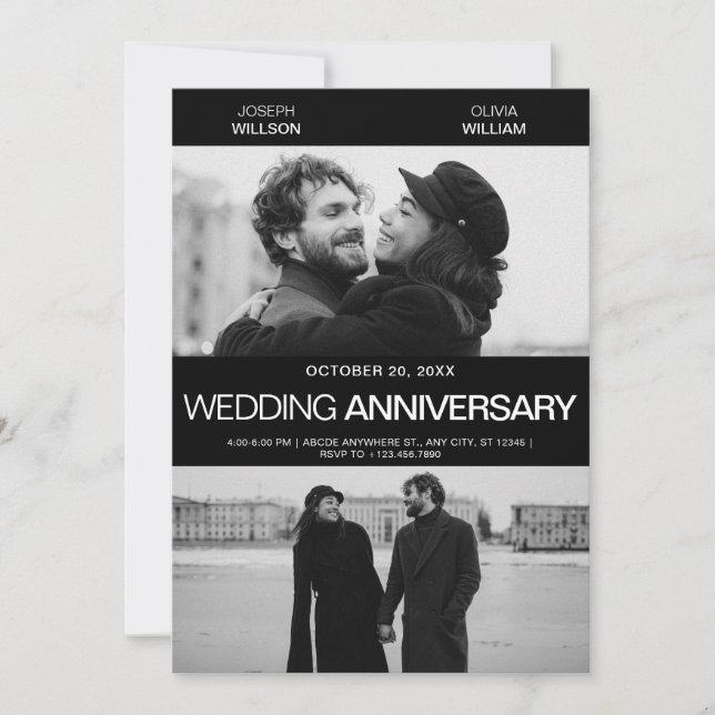 Invitation Mariage de l'affiche photogénique (Devant)