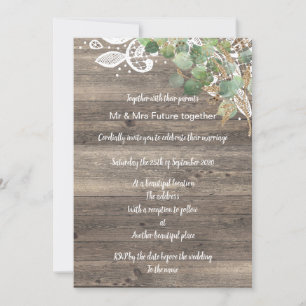 Invitation Mariage DE LAINE EUCALYPTUS RUSTIQUE