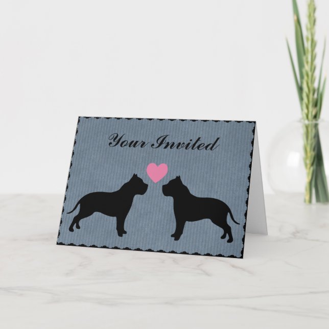 Invitation Mariage de l'amour des Pitbulls (Devant)